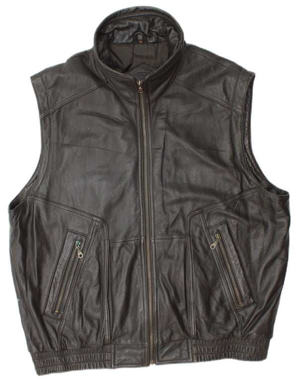 Gilet in pelle da uomo PRINCE IT 56 3XL Pelle nera