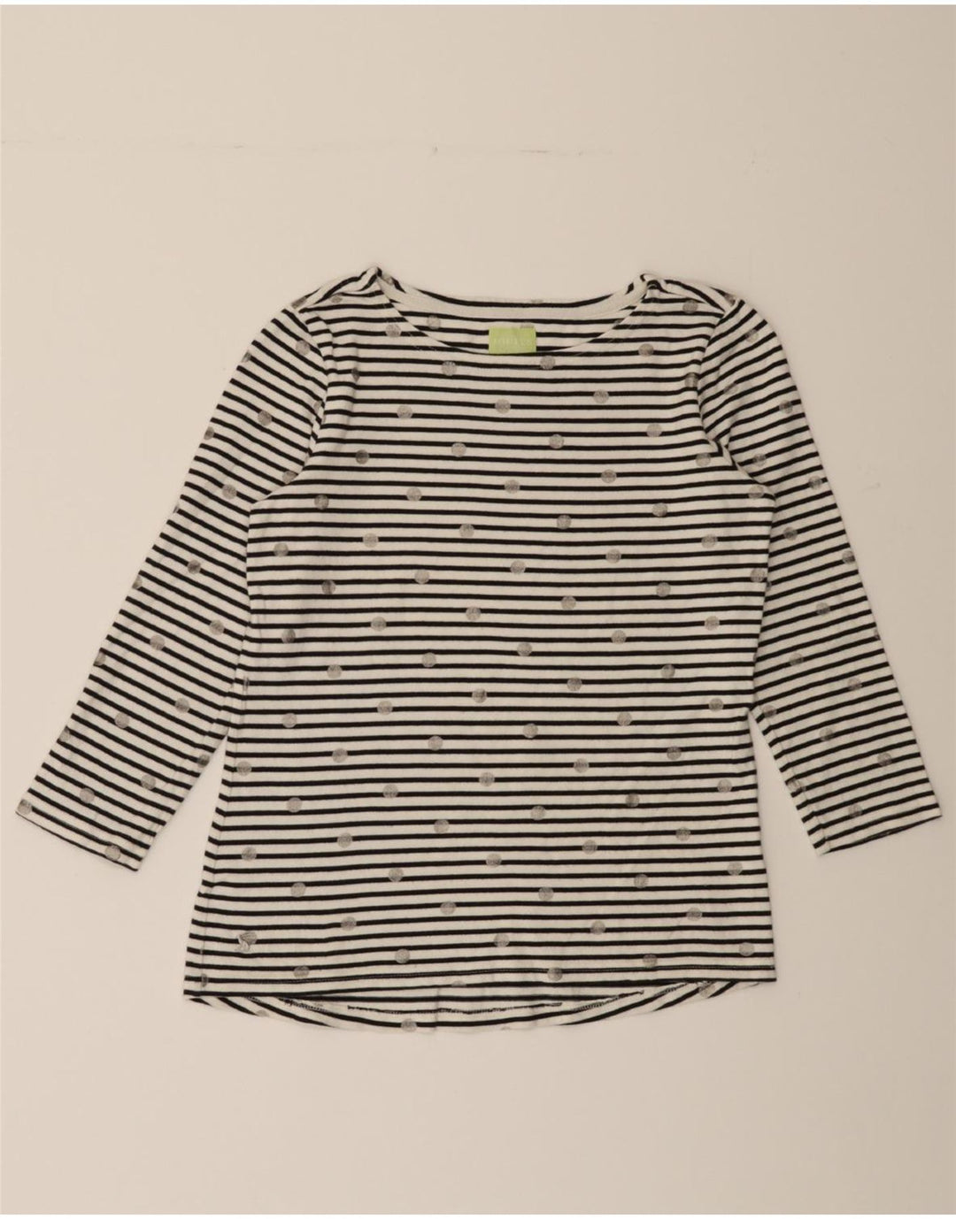 JOULES Womens Top 3/4 Sleeve UK 10 Small  White Striped Cotton Vintage Joules and Second-Hand Joules from Messina Hembry 