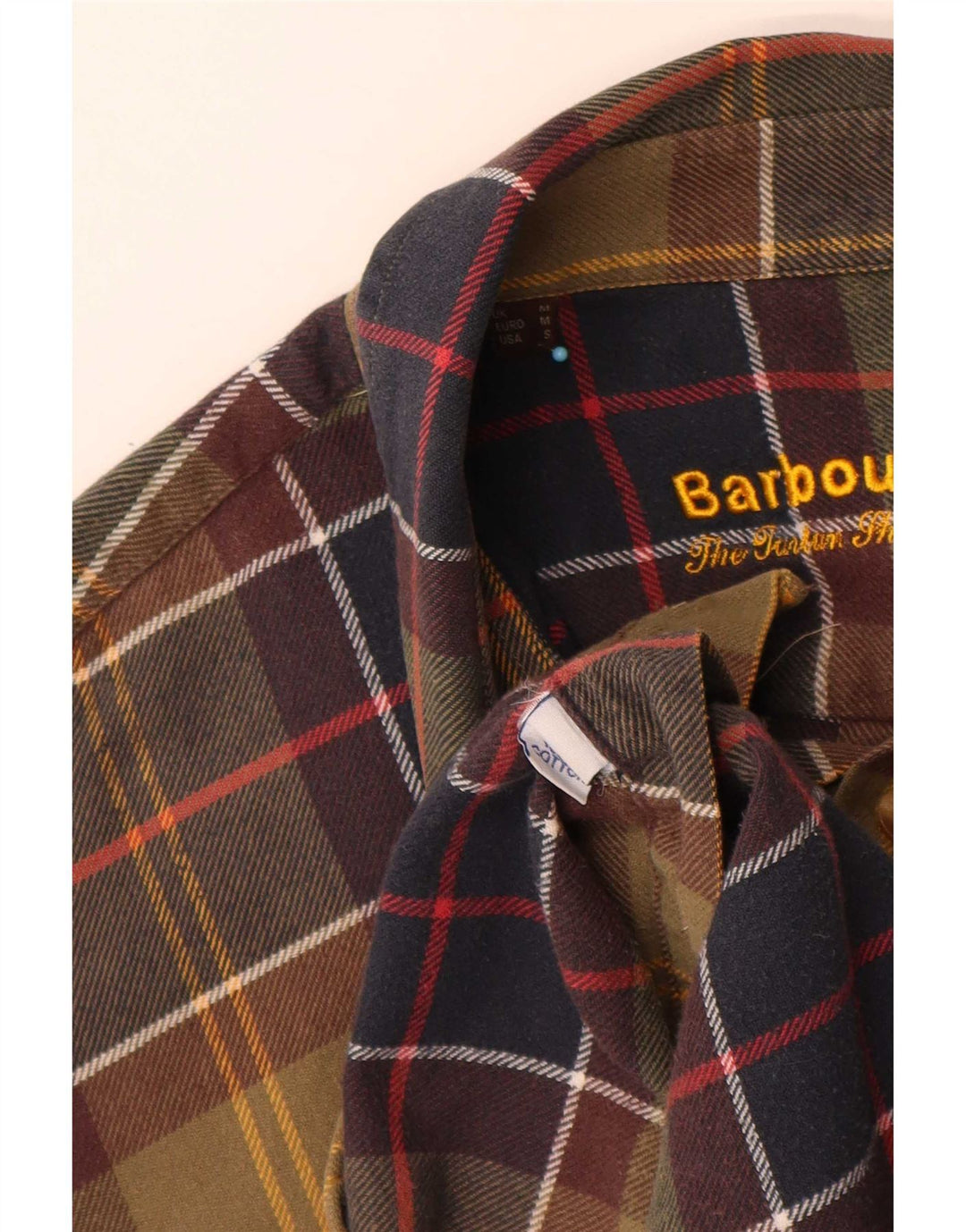 Camicia Barbour da uomo in flanella vestibilità regolare in cotone scozzese verde medio