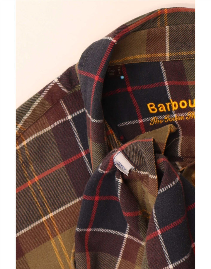 Camicia Barbour da uomo in flanella vestibilità regolare in cotone scozzese verde medio