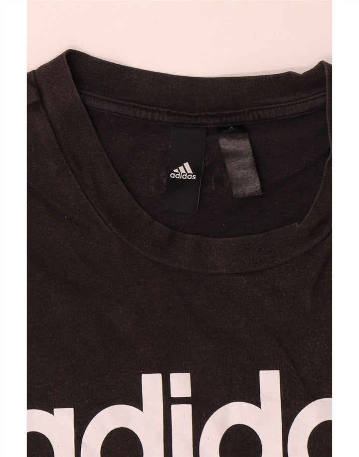 T-shirt grafica da uomo Adidas Top in cotone nero medio