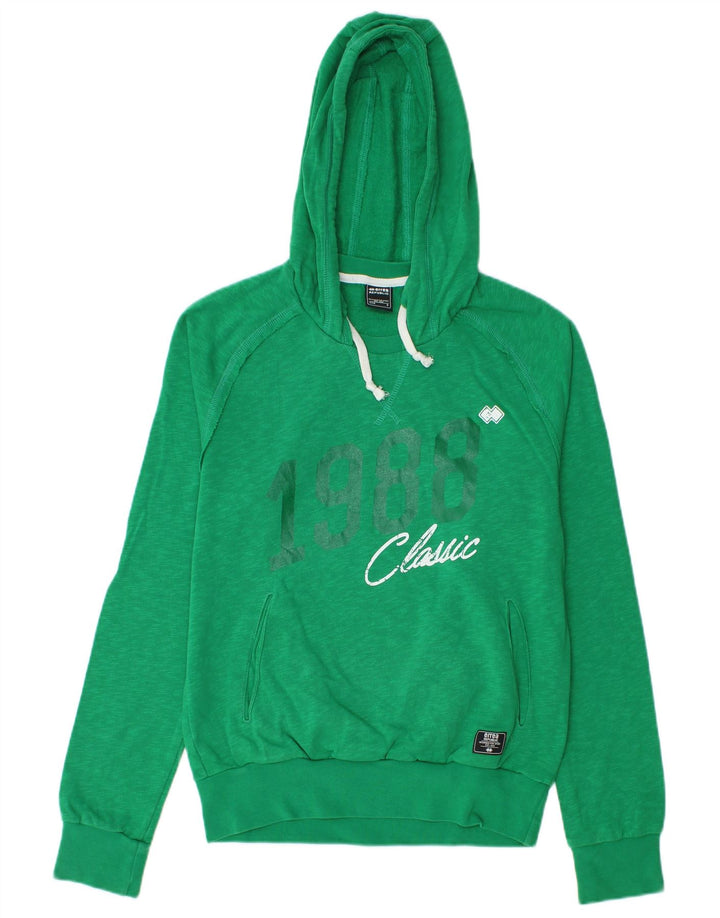 Felpa con cappuccio grafica da uomo Errea piccola in cotone verde