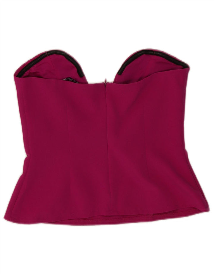 Top senza spalline da donna Zara UK 12 viola medio