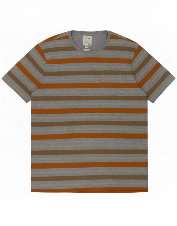 T-shirt da uomo Fat Face Top XL in cotone a righe grigie