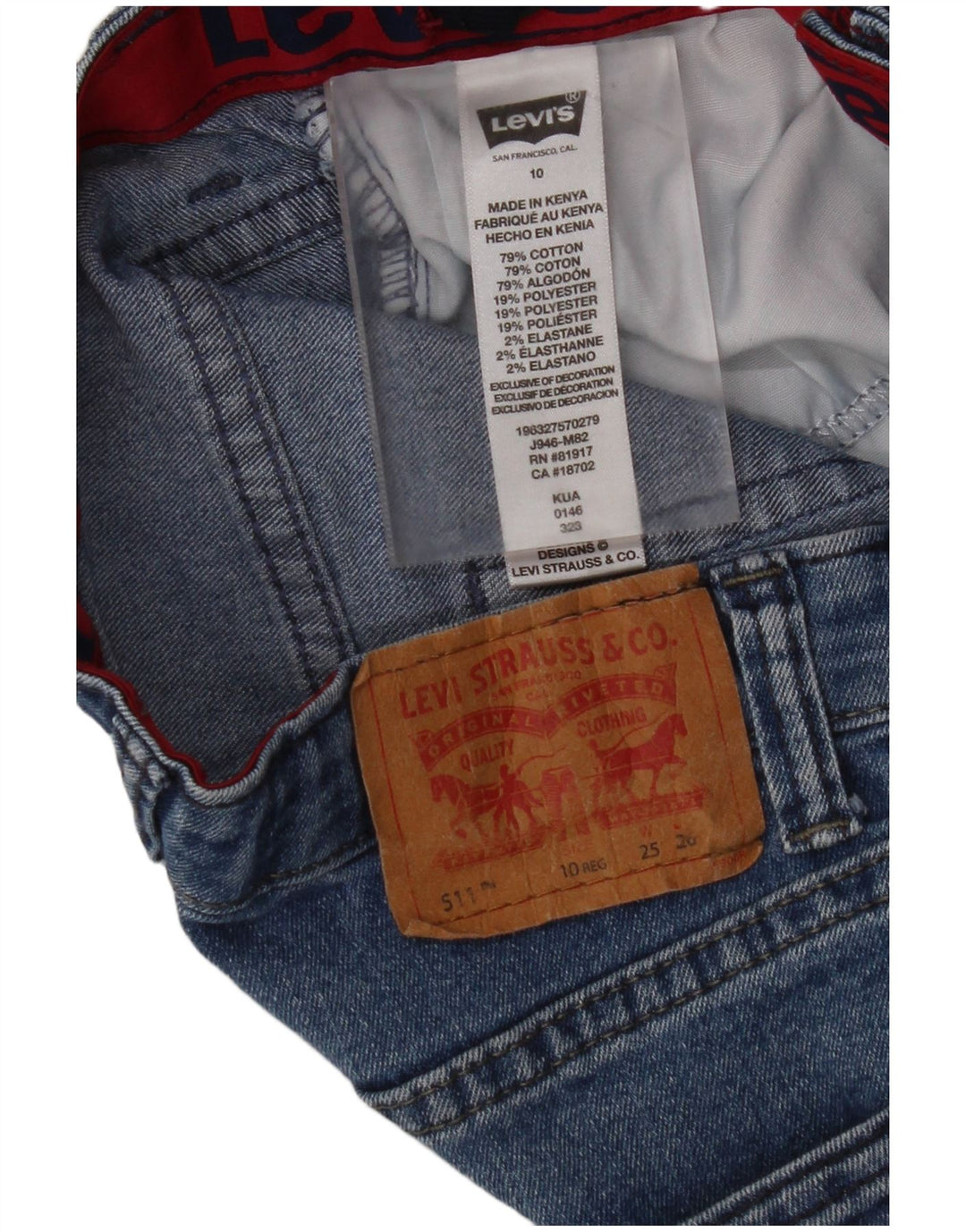 LEVI'S Jeans 511 Slim da bambino 9-10 anni W25 L26 Cotone blu