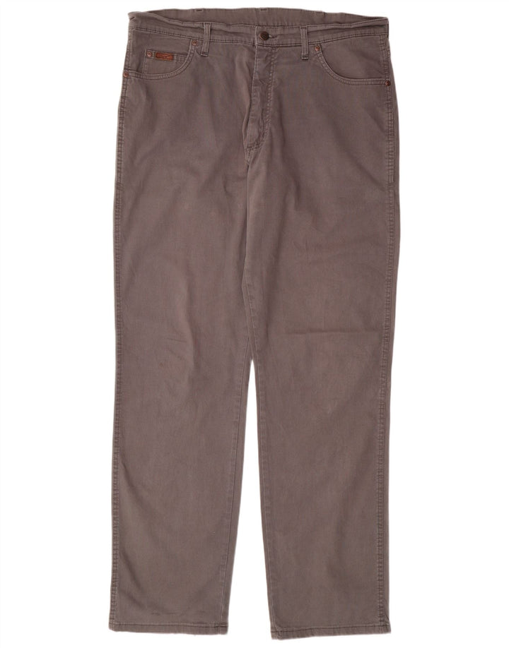 Pantaloni casual dritti da uomo WRANGLER W38 L34 cotone grigio