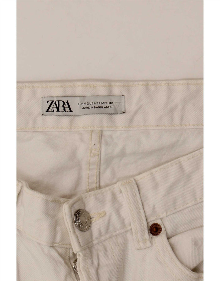 Jeans slim corti da uomo Zara EU 42 Large W32 L26 Bianco