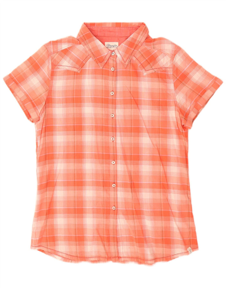 Camicia a maniche corte da donna WRANGLER UK 18 XL a quadri rosa