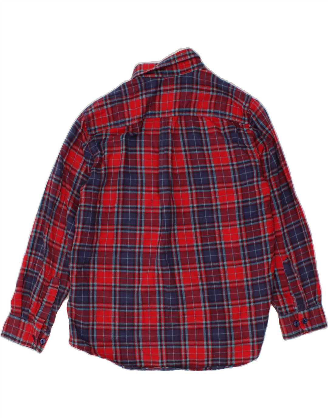 L.L.BEAN Boys Flannel Shirt 14-15 Years Large Red Check Cotton Vintage L.L.Bean and Second-Hand L.L.Bean from Messina Hembry 
