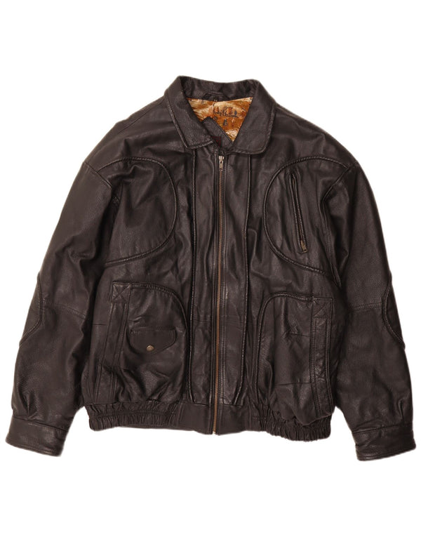 Giacca in pelle da uomo Karlsburg IT 54 2XL Pelle nera