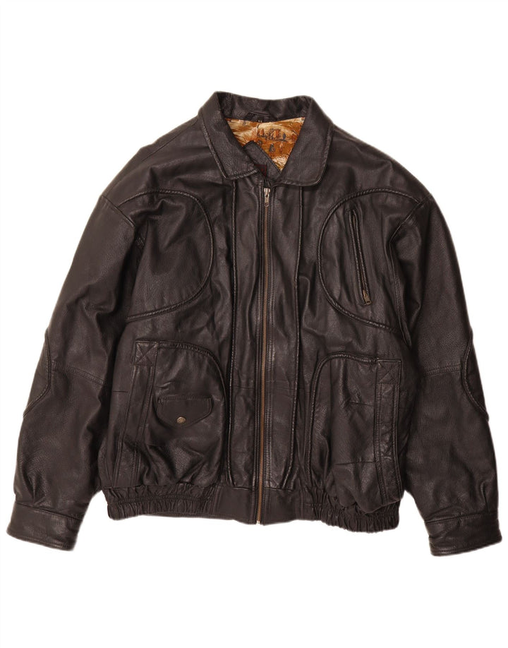 Giacca in pelle da uomo Karlsburg IT 54 2XL Pelle nera