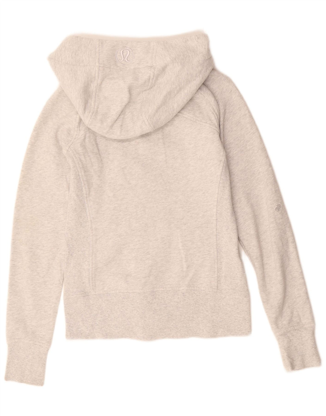 LULULEMON Felpa con cappuccio e zip da donna US 6 Cotone grigio medio