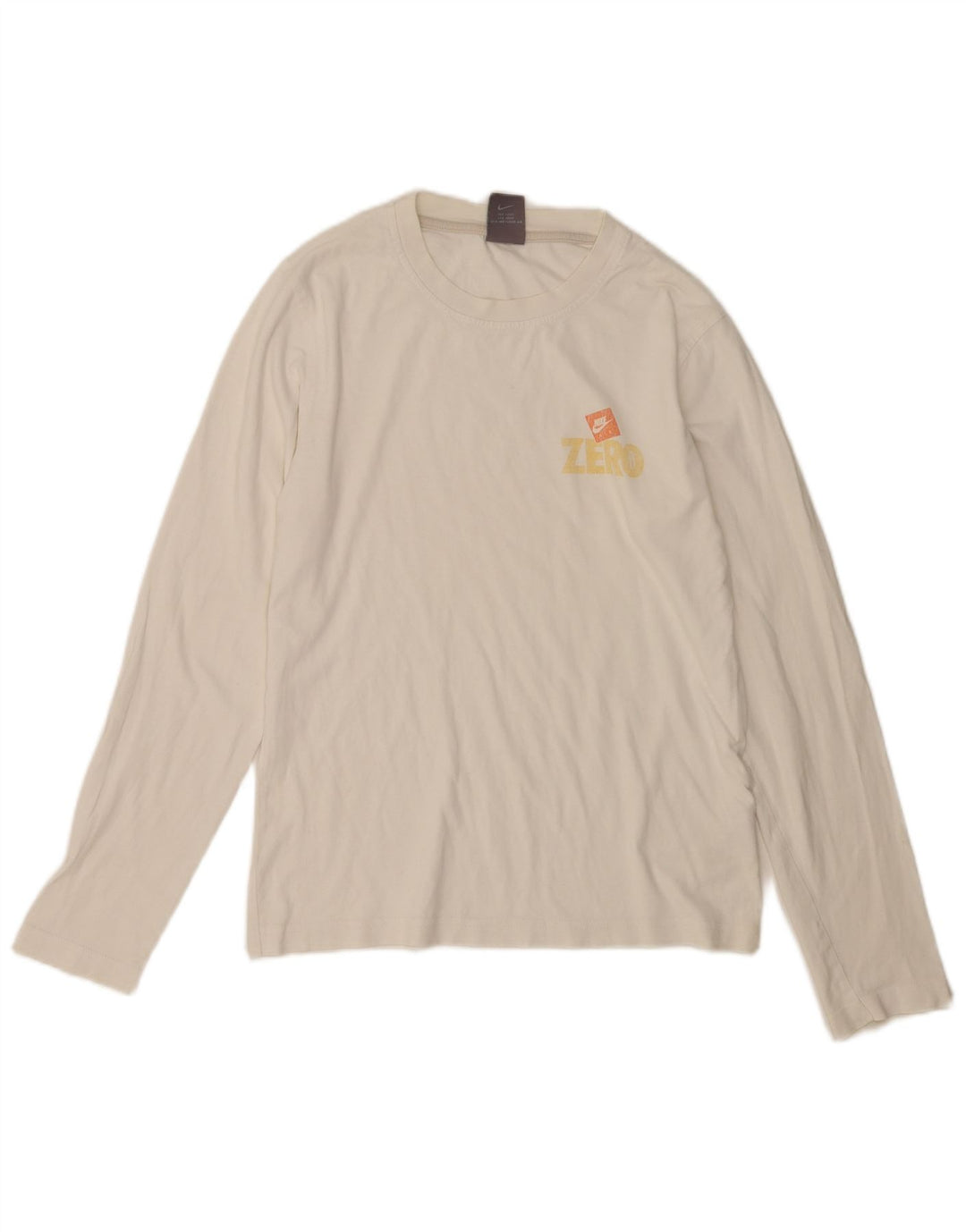 Top Nike da uomo a maniche lunghe UK 36/38 piccolo cotone bianco