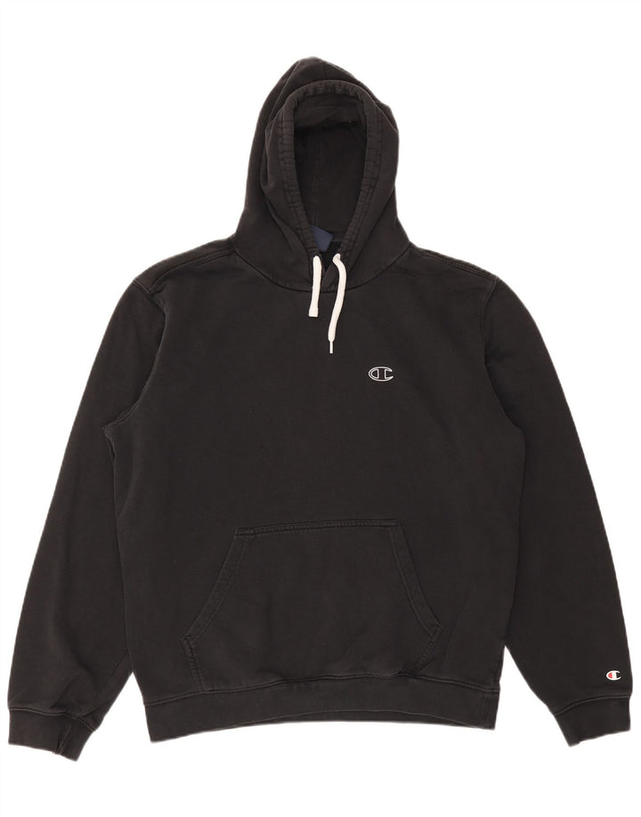 Maglione con cappuccio da uomo CHAMPION grande in cotone nero