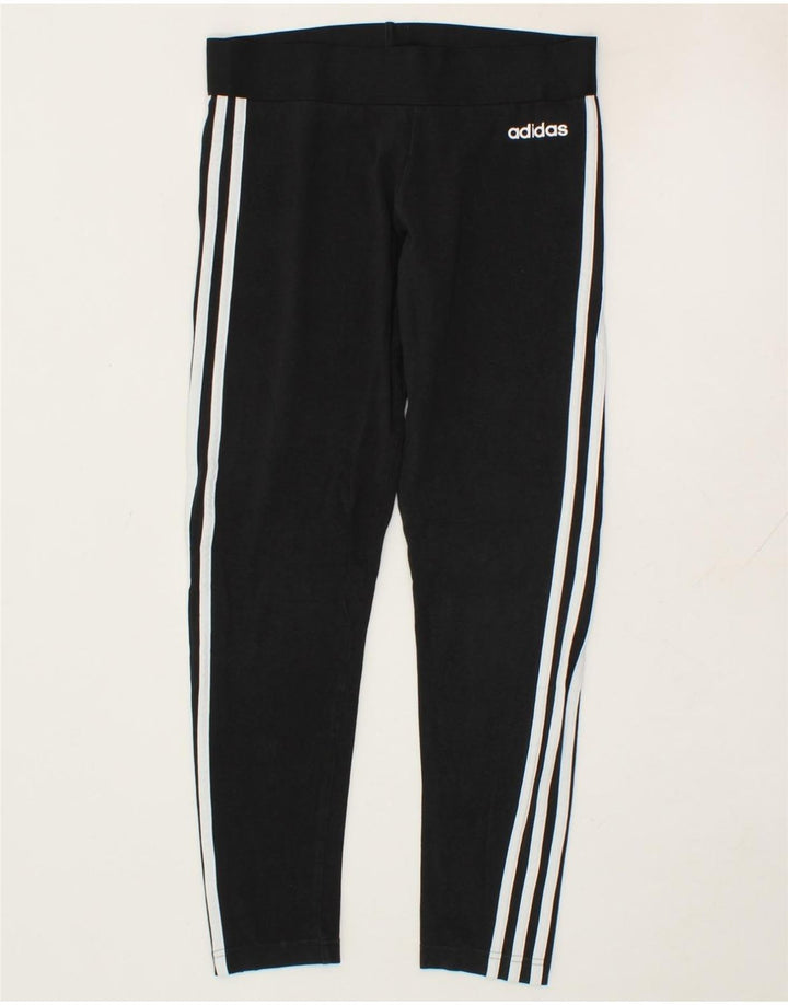 ADIDAS Womens Leggings UK 8/10 Small  Black Cotton Vintage Adidas and Second-Hand Adidas from Messina Hembry 