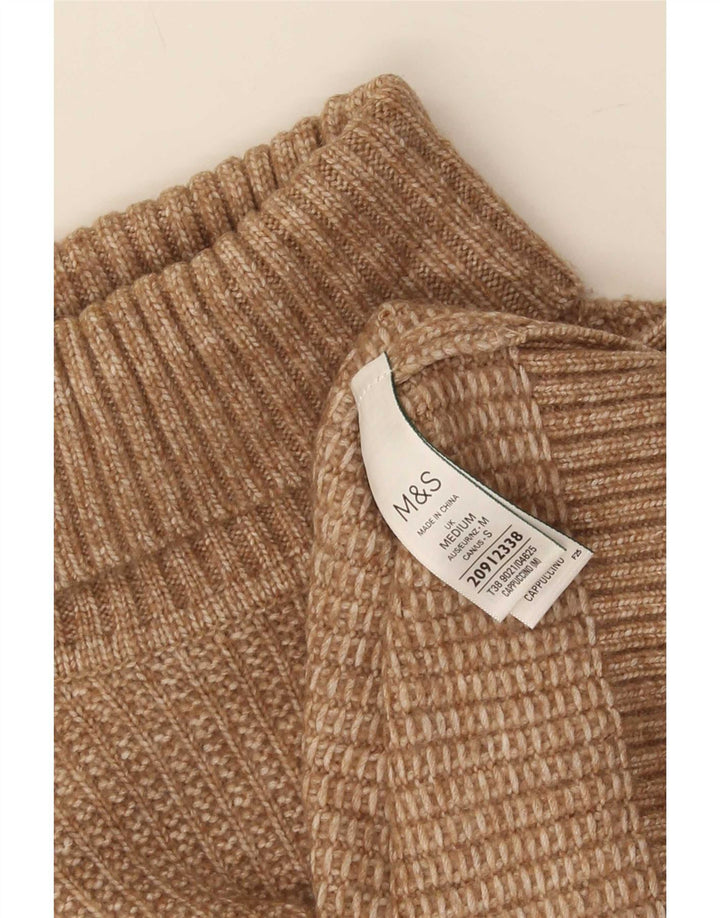 Maglione maglione a collo alto da donna Marks & Spencer UK 14 Beige medio