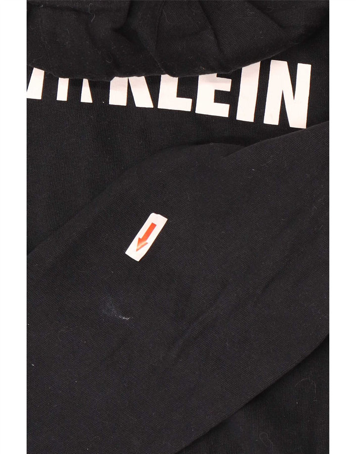Maglione con cappuccio e zip grafica da uomo Calvin Klein nero medio