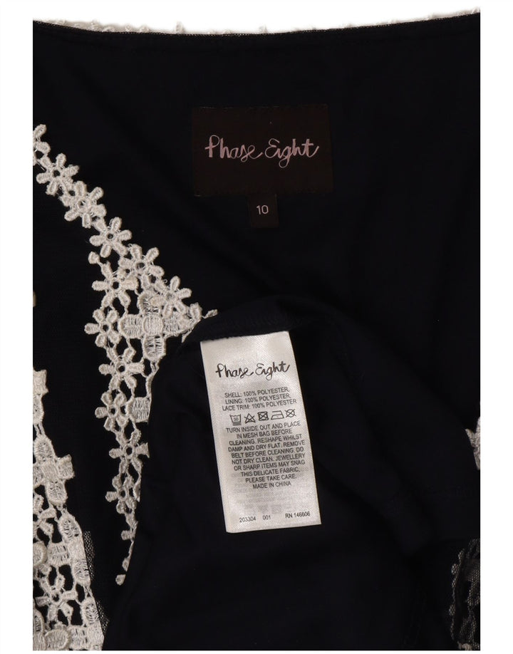 PHASE EIGHT Abito lungo senza maniche da donna UK 10 Piccolo floreale blu navy