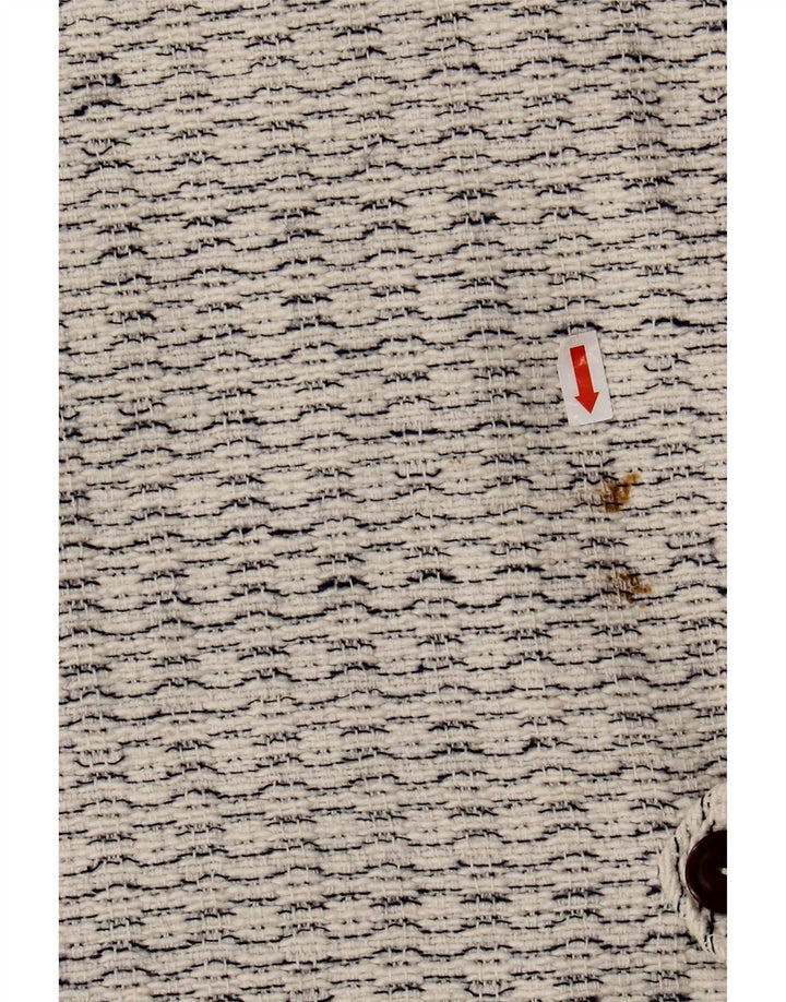 Gilet vintage da uomo medio bianco chiazzato