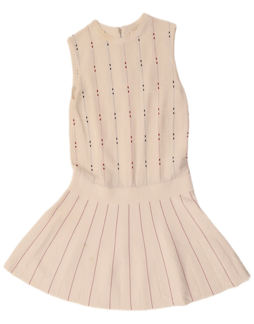 Ted Baker Abito da donna senza maniche a vita bassa taglia 1 XS a righe bianche