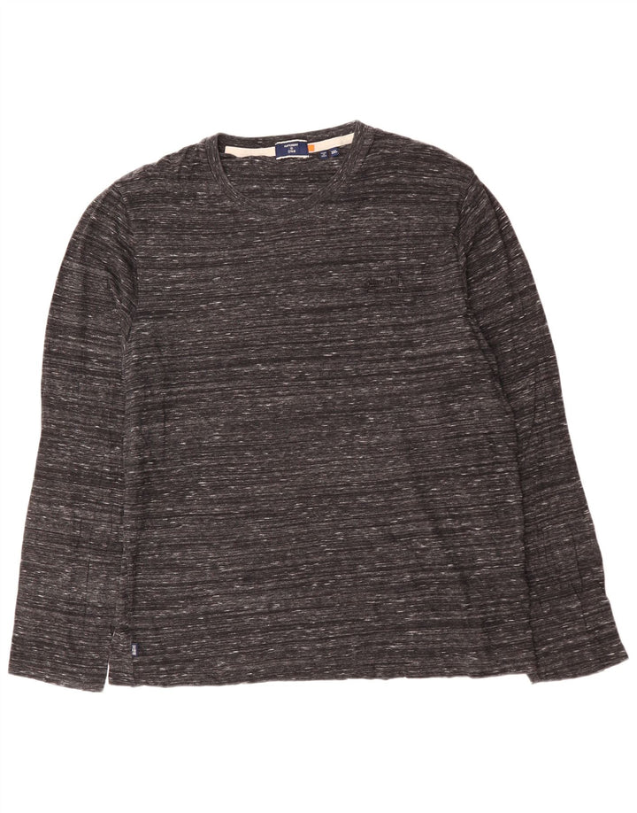Top da uomo a manica lunga SUPERDRY 3XL cotone chiazzato grigio