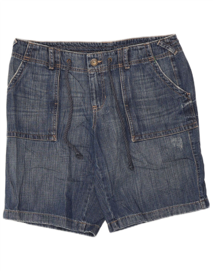 Pantaloncini di jeans da donna Eddie Bauer US 12 Large W36 cotone blu