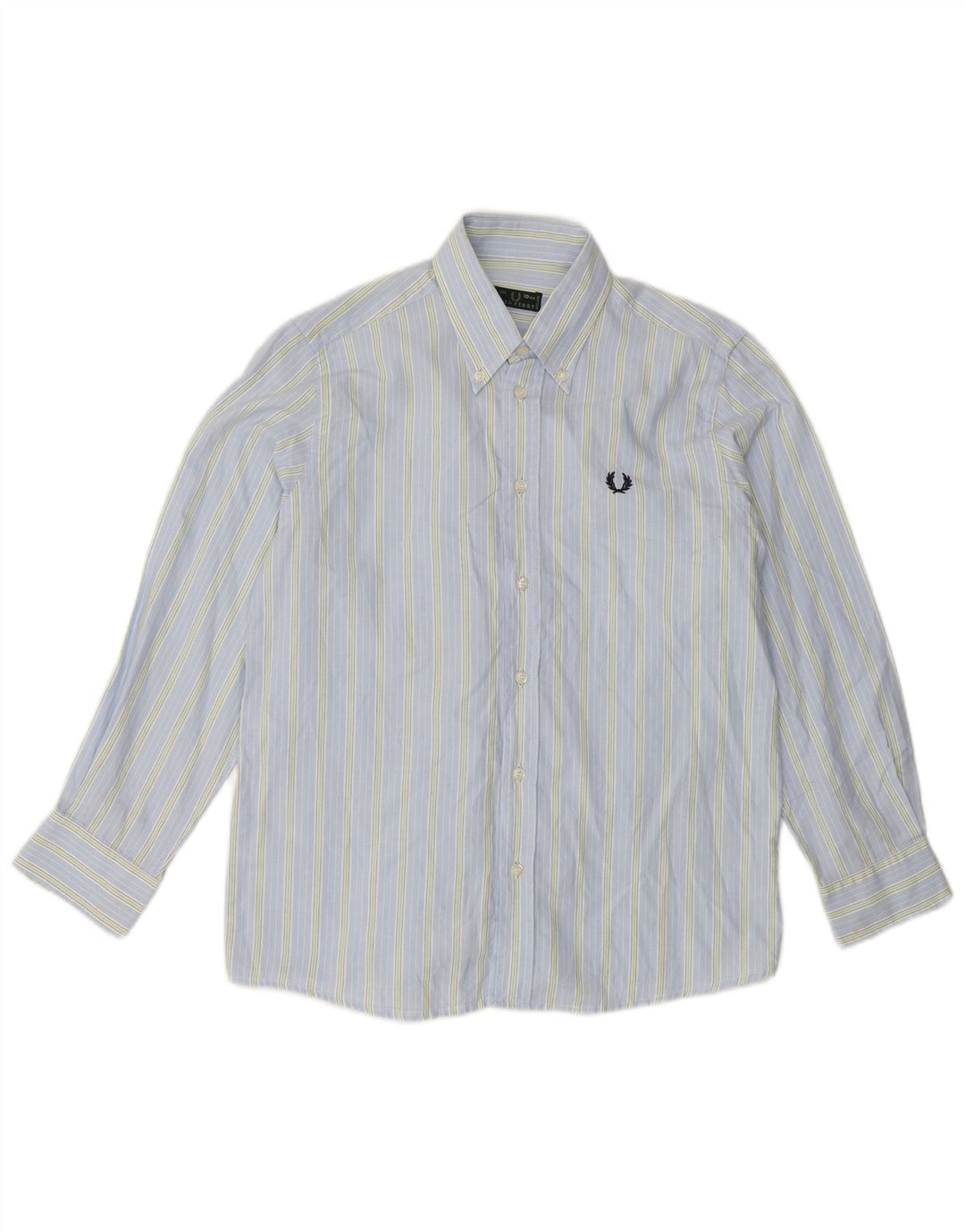 FRED PERRY Boys Shirt 9-10 Years Blue Striped Cotton