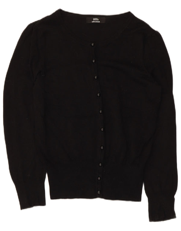 Maglione cardigan da donna Marks & Spencer UK 8 piccolo in viscosa nera