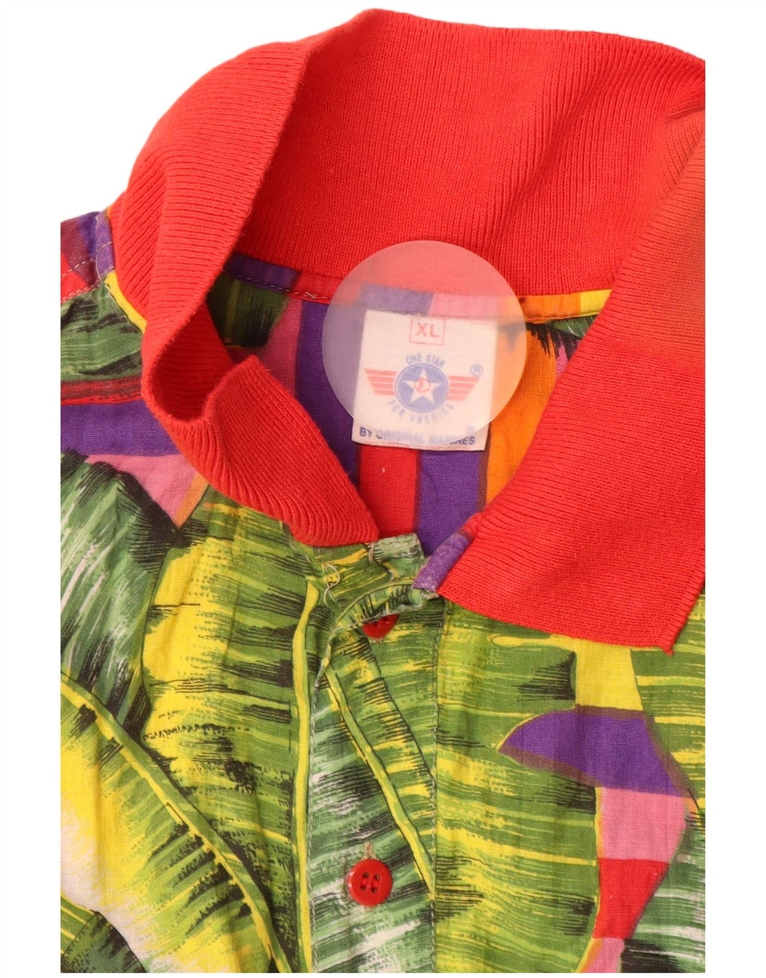Camicia pullover a maniche corte da uomo VINTAGE XL multicolore floreale tropicale