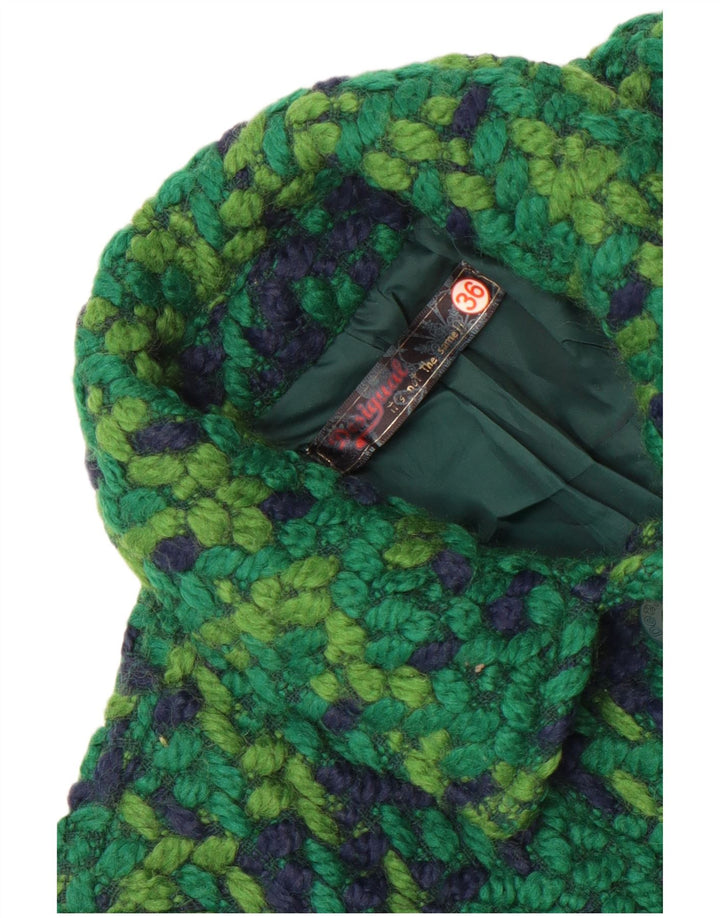 Desigual Cappotto in maglia da donna EU 36 Piccolo verde geometrico