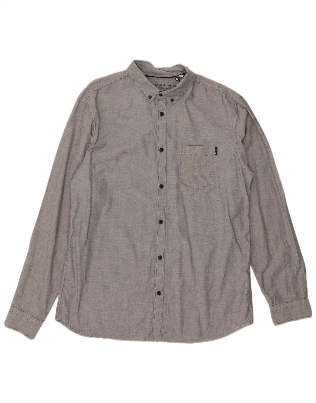 Camicia slim fit da uomo Jack & Jones XL in cotone grigio