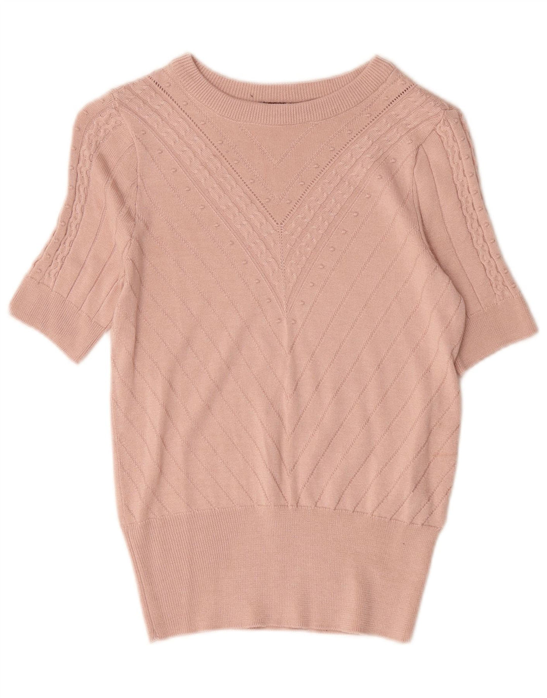 Maglione maglione girocollo da donna Marks & Spencer UK 8 piccolo rosa