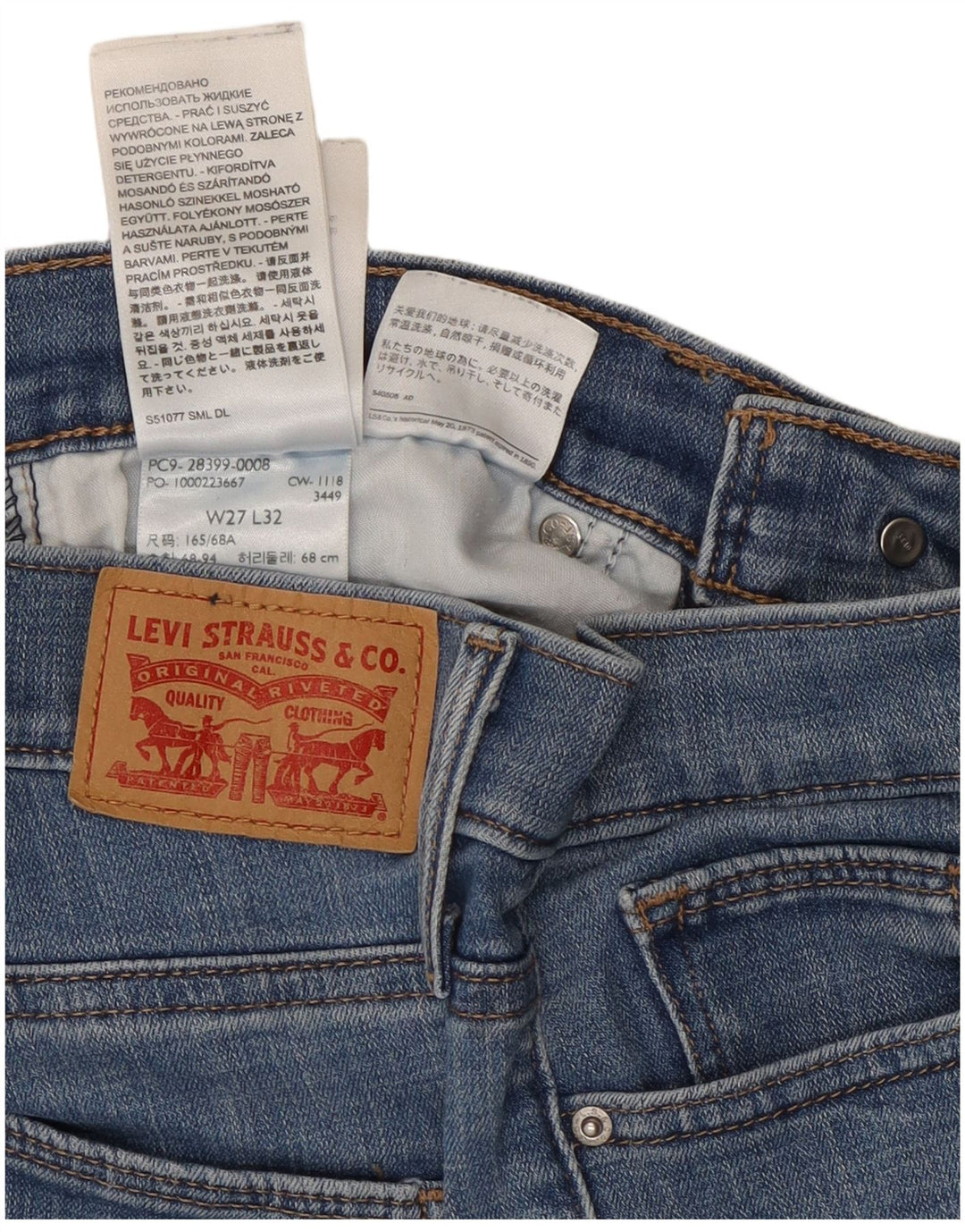 Jeans skinny dimagranti da donna Levi's W27 L32 cotone blu