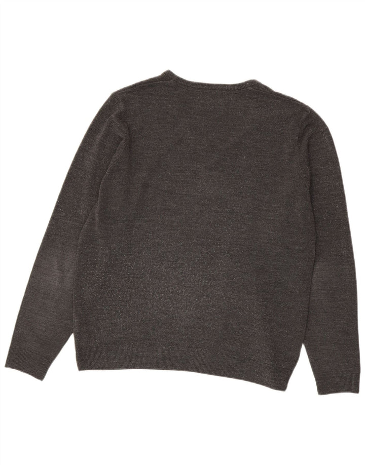 Maglione da uomo con scollo a V Marks & Spencer grande acrilico grigio