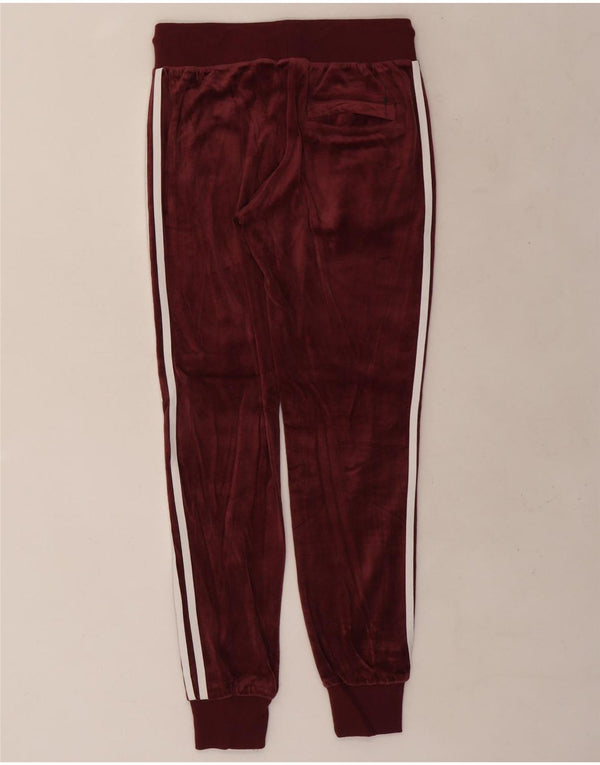 Pantaloni da jogging da donna in velluto Adidas da donna UK 8 piccoli in cotone bordeaux