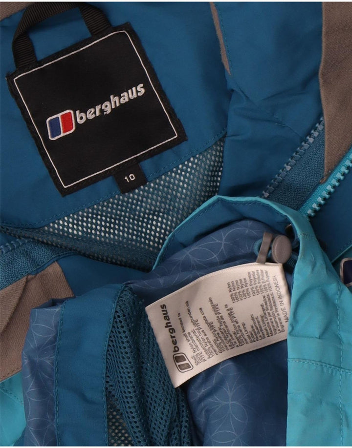 Giacca antipioggia oversize con cappuccio da donna Berghaus UK 10 piccola in nylon blu