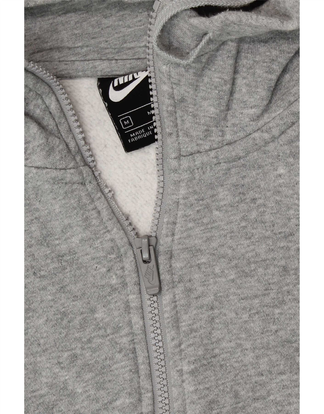 Felpa con cappuccio e zip Nike da uomo in cotone screziato grigio medio