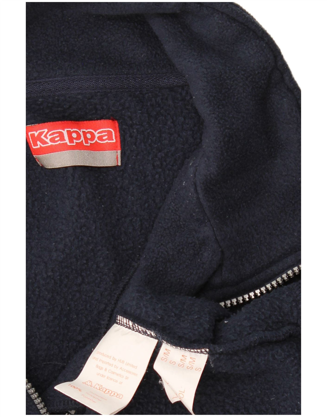 Maglione in pile da uomo KAPPA con zip e collo piccolo in poliestere blu navy