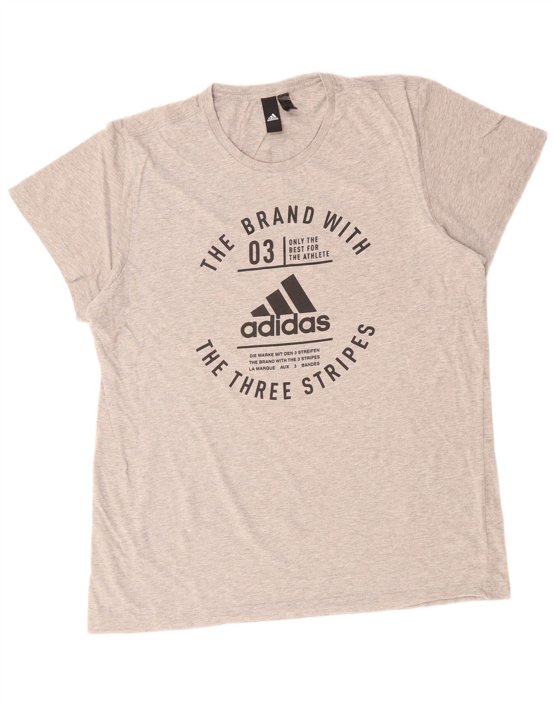 T-shirt grafica da uomo Adidas Top in cotone grigio medio