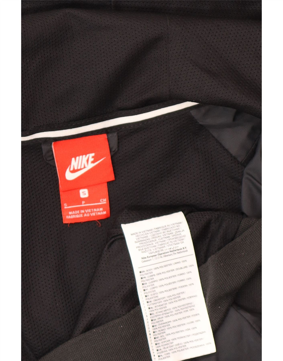 Giacca antipioggia con cappuccio da uomo Nike UK 36 Small Nero Poliestere