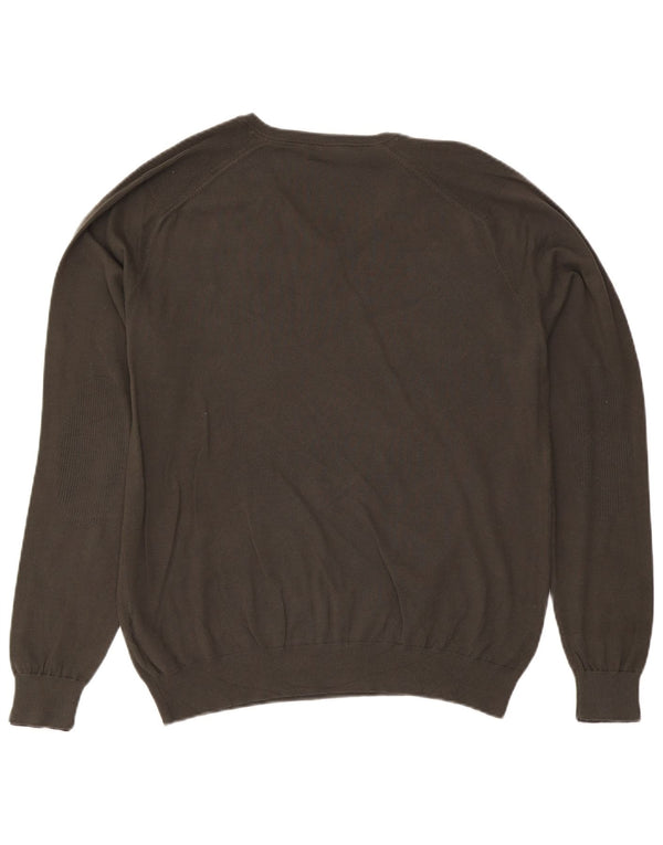 Guess Maglione da uomo con scollo a V XL in cotone kaki