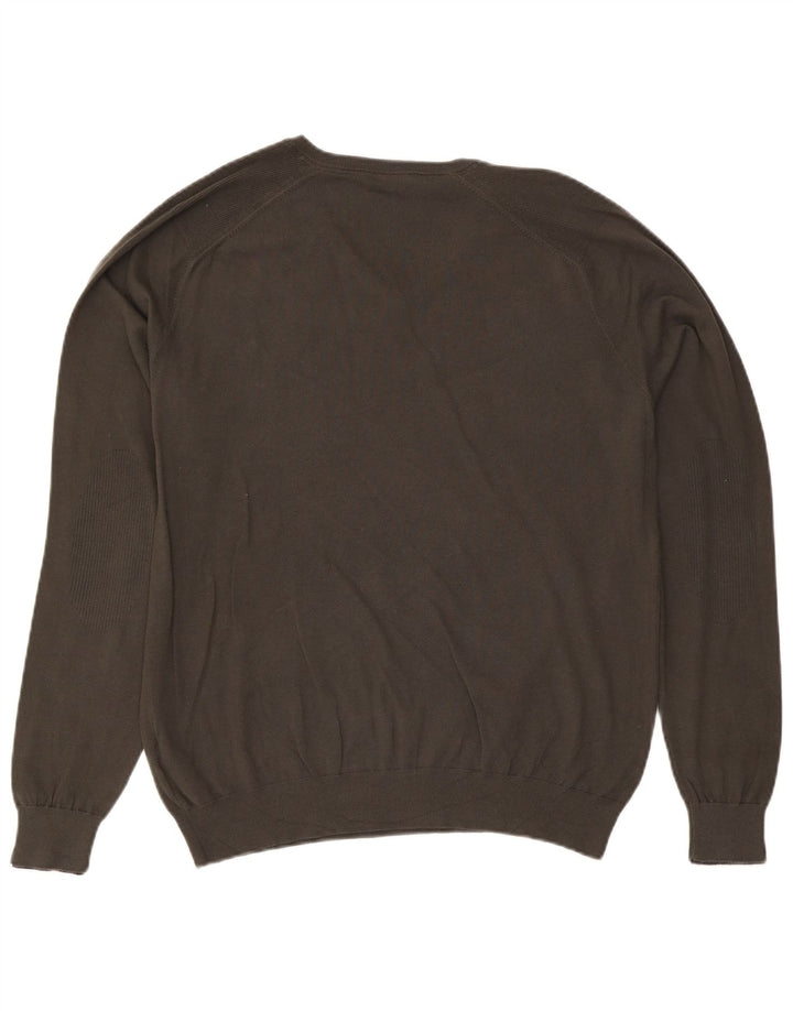 Guess Maglione da uomo con scollo a V XL in cotone kaki