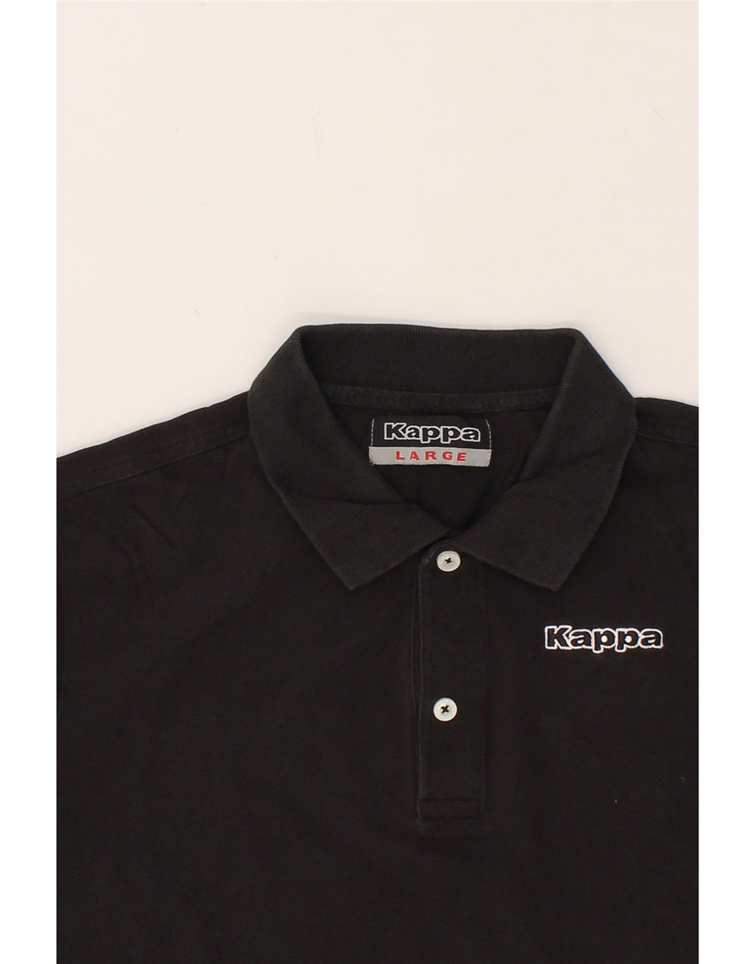 KAPPA Mens Polo Shirt Large Black Cotton Vintage Kappa and Second-Hand Kappa from Messina Hembry 