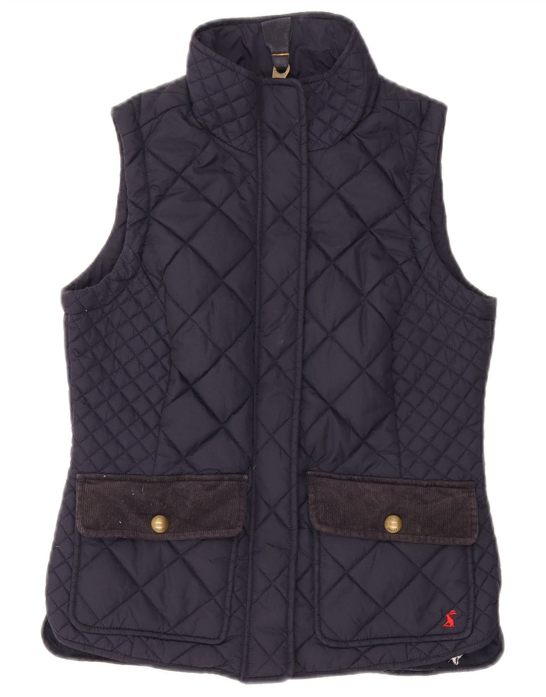 JOULES gilet trapuntato da donna UK 8 piccolo poliestere blu navy