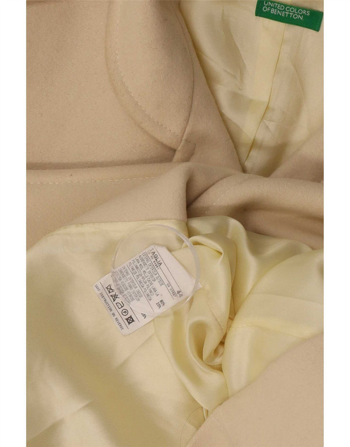 Cappotto da donna Benetton IT 44 medio in lana bianco sporco