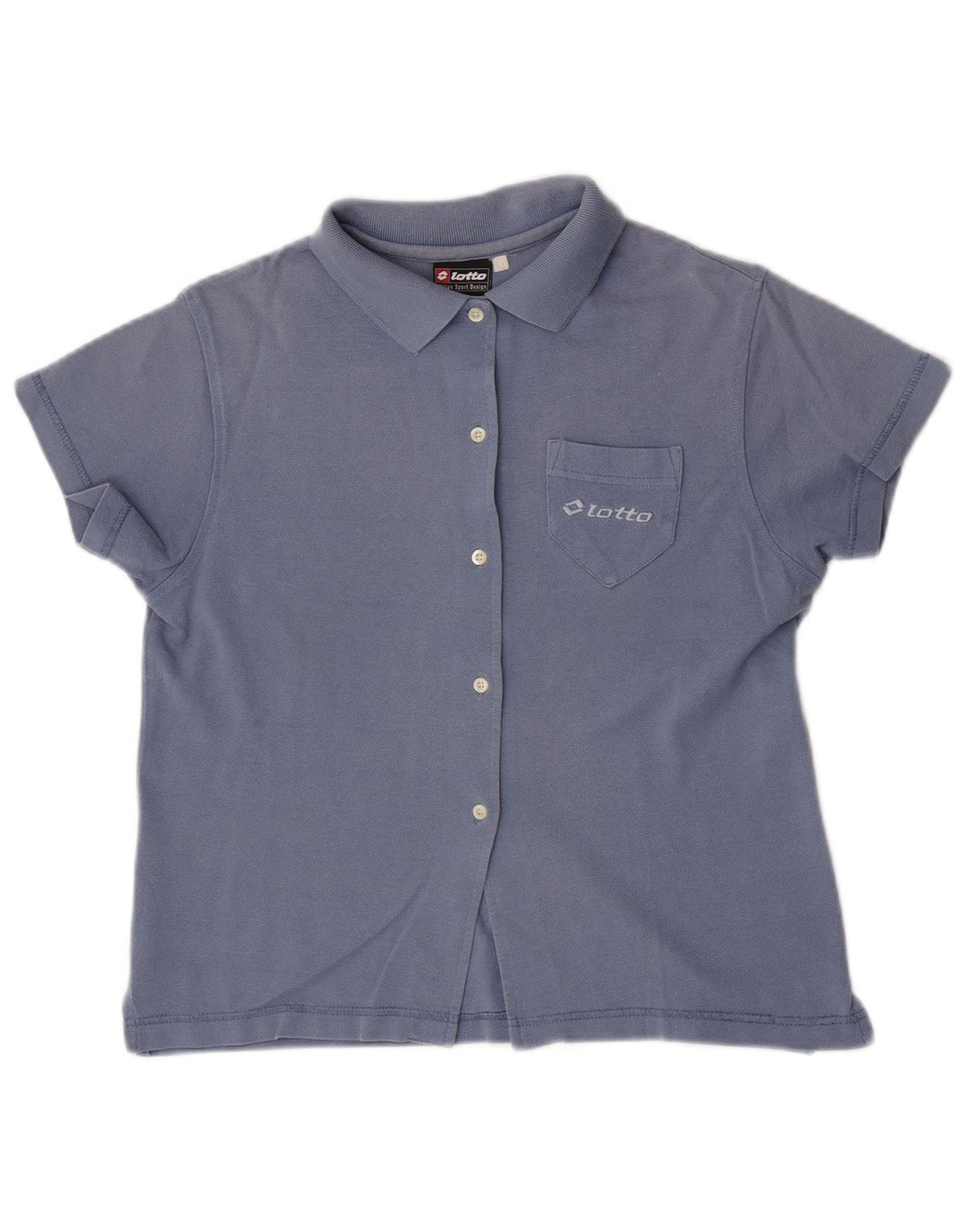 Camicia a maniche corte da donna Lotto UK 12 Cotone blu medio