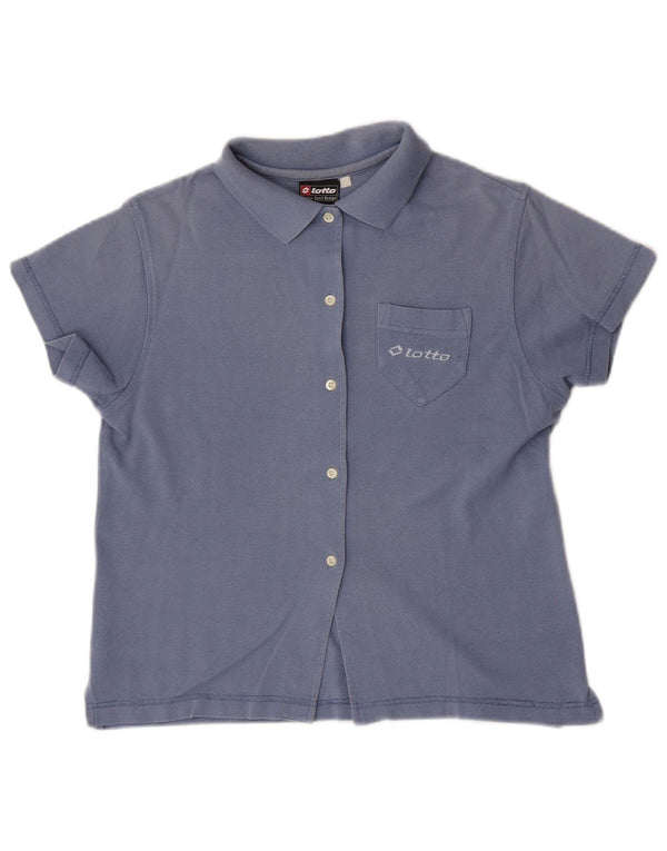 Camicia a maniche corte da donna Lotto UK 12 Cotone blu medio