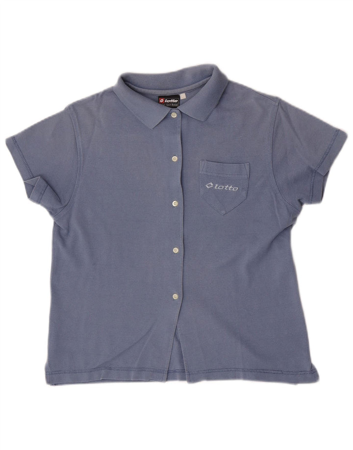Camicia a maniche corte da donna Lotto UK 12 Cotone blu medio