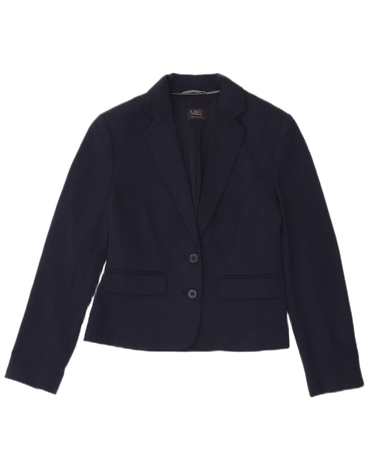 Giacca blazer a 2 bottoni Marks & Spencer da donna UK 8 piccola blu navy