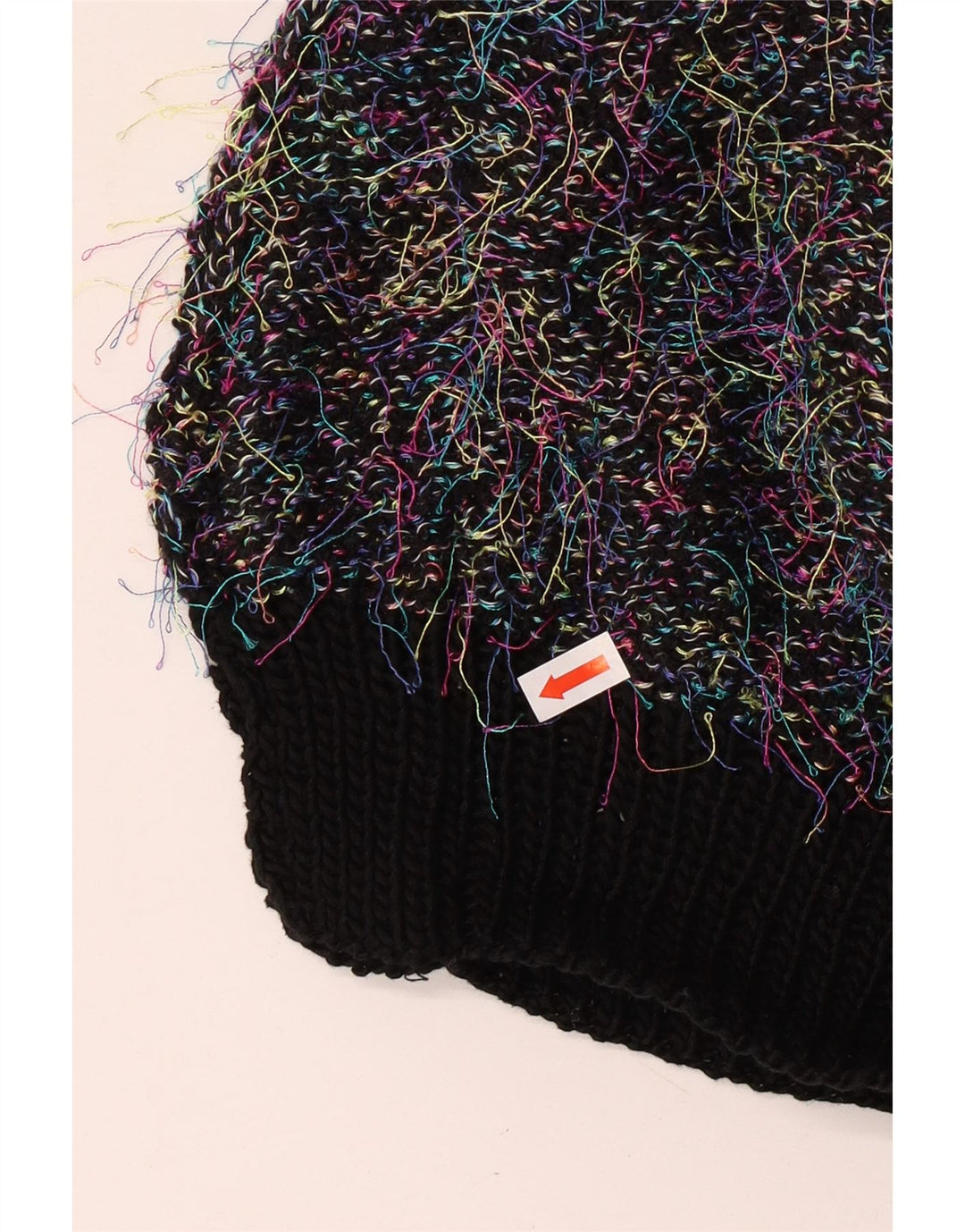 Maglione vintage da donna oversize con collo dolcevita UK 18 XL multicolore